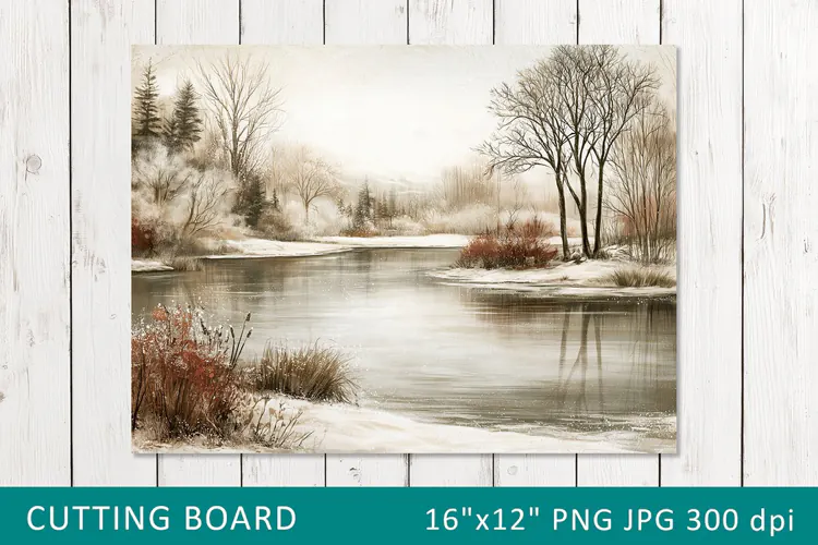 Vintage Winter Landscape Cutting Board