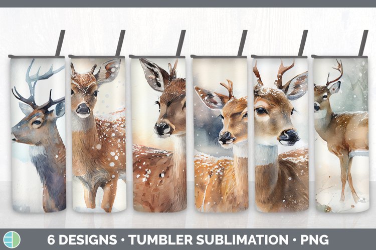 Winter Deer Tumbler Sublimation Bundle