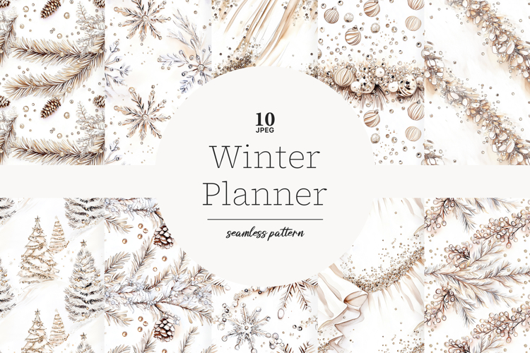 Winter Digital Paper | Christmas Seamless Pattern