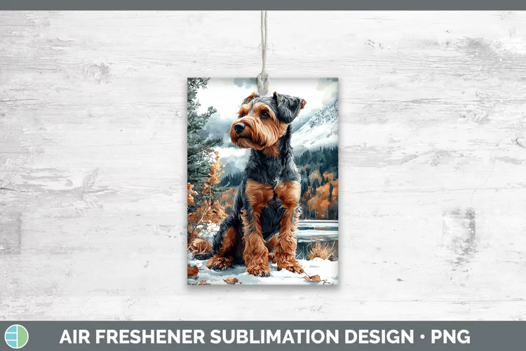 Winter Dogs Airedale Terrier Dog Air Freshener Sublimation C