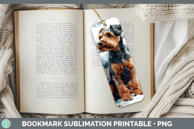 Winter Dogs Airedale Terrier Dog Bookmark Sublimation Printa