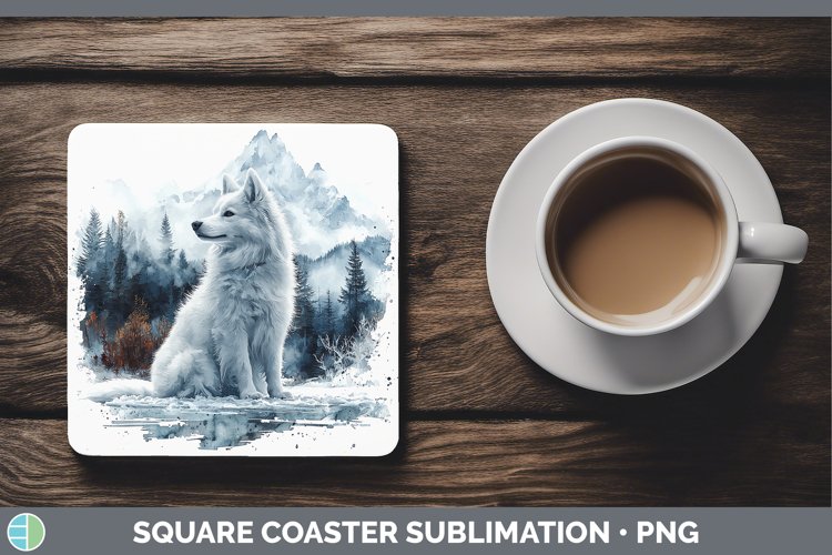 GorgeousWinter Dogs Square Coaster design.