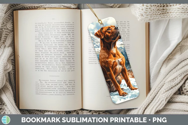 Winter Dogs American Staffordshire Bookmark Sublimation Prin