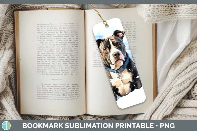 Winter Dogs American Staffordshire Bookmark Sublimation Prin