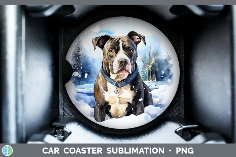 GorgeousWinter Dogs Car Coaster design.