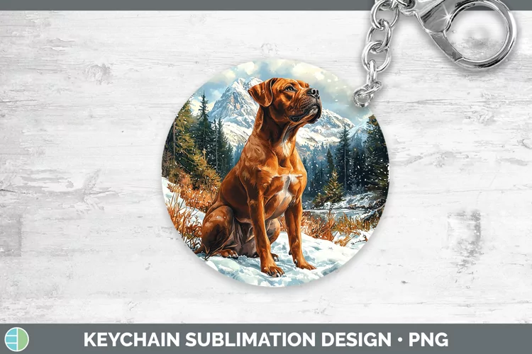 Winter Dogs American Staffordshire Keychain Sublimation Keyr