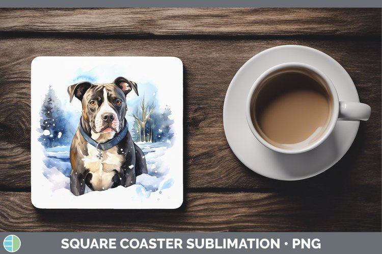 GorgeousWinter Dogs Square Coaster design.