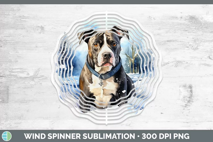 Winter Dogs American Staffordshire Wind Spinner Sublimation