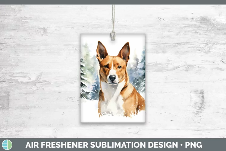 Winter Dogs Basenji Air Freshener Sublimation Car Freshener