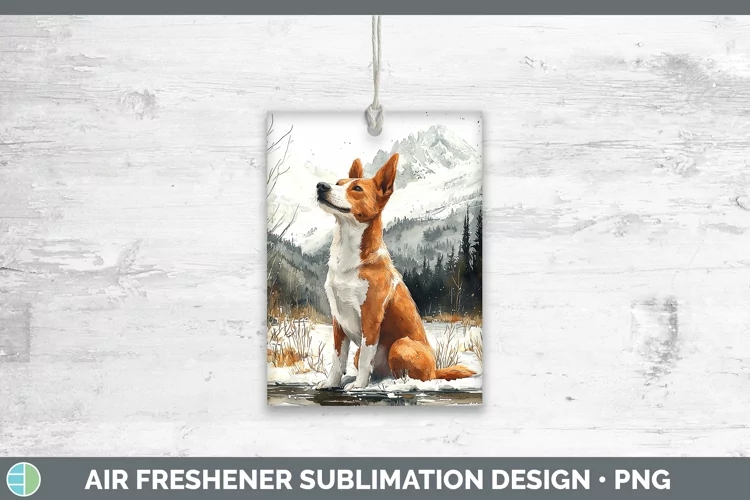 Winter Dogs Basenji Air Freshener Sublimation Car Freshener