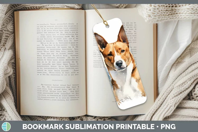 Winter Dogs Basenji Bookmark Sublimation Printable Designs