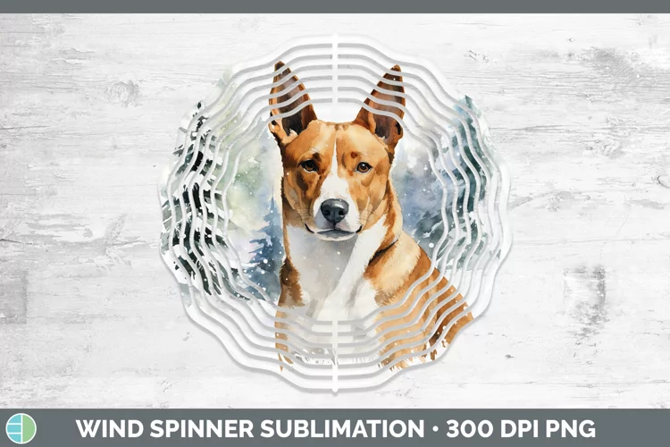 Winter Dogs Basenji Wind Spinner Sublimation Spinner Designs