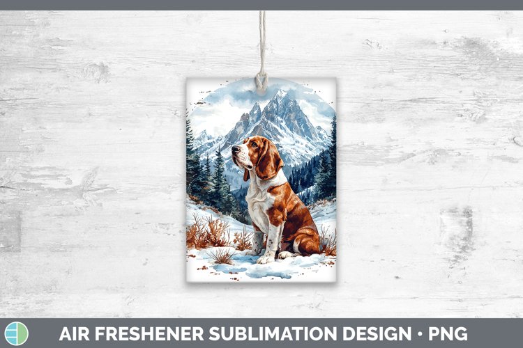 Winter Dogs Basset Hound Air Freshener Sublimation Car Fresh