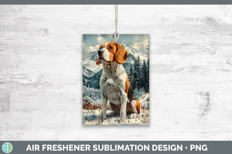 Winter Dogs Beagle Air Freshener Sublimation Car Freshener D