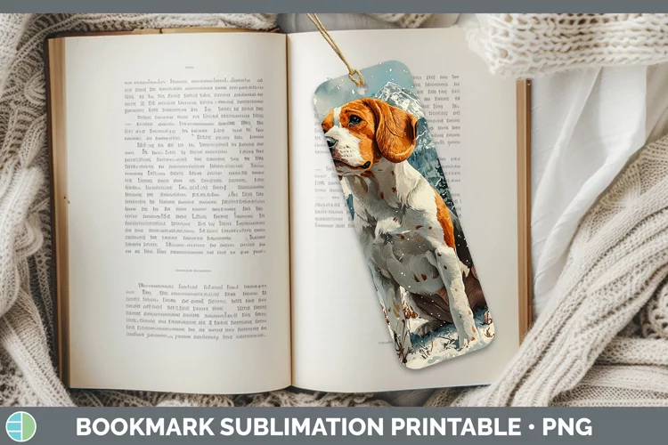 Winter Dogs Beagle Bookmark Sublimation Printable Designs