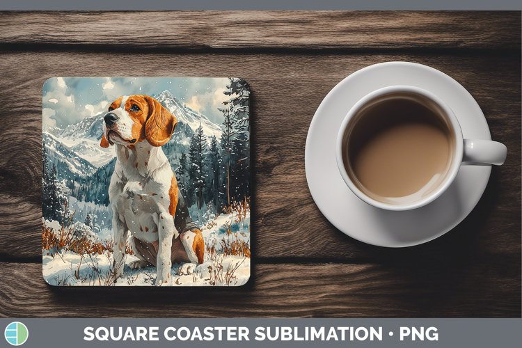 GorgeousWinter Dogs Square Coaster design.