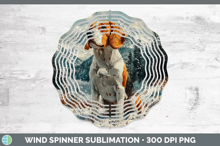 Winter Dogs Beagle Wind Spinner Sublimation Spinner Designs