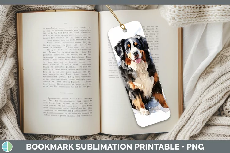Winter Dogs Bermese Mountain Dog Bookmark Sublimation Printa