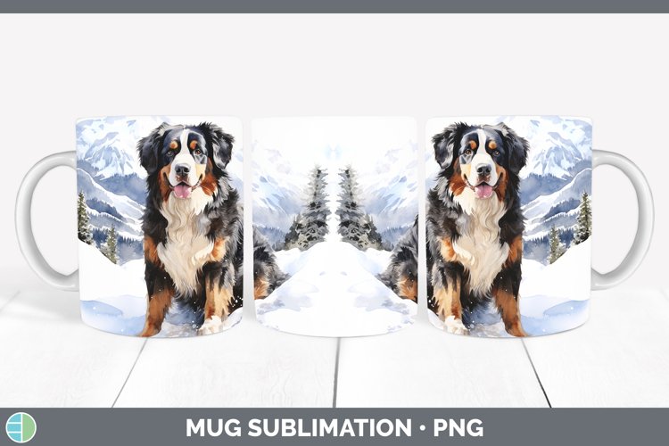 GorgeousWinter Dogs Mug Wrap design.