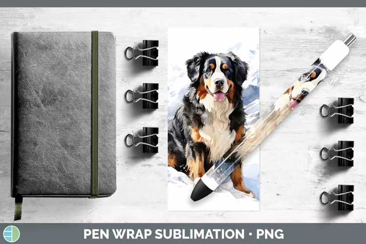 Winter Dogs Bermese Mountain Dog Pen Wrap Sublimation Pen De