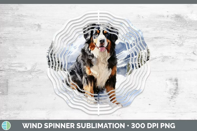 Winter Dogs Bermese Mountain Dog Wind Spinner Sublimation Sp