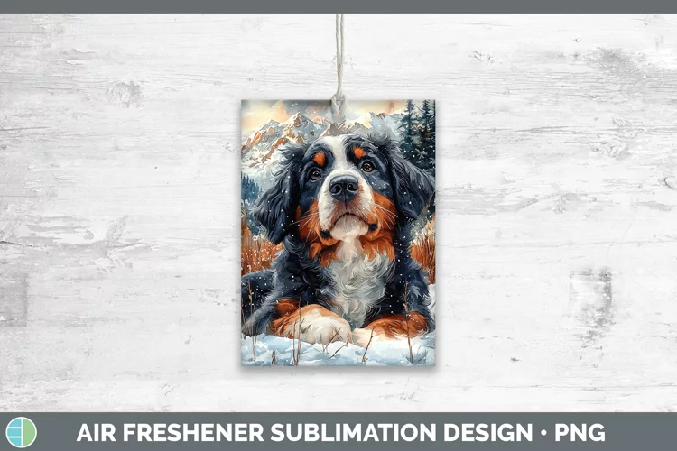 Winter Dogs Bernedoodle Dog Air Freshener Sublimation Car Fr