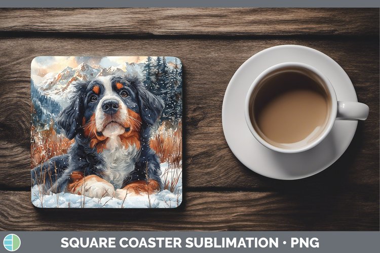 GorgeousWinter Dogs Square Coaster design.