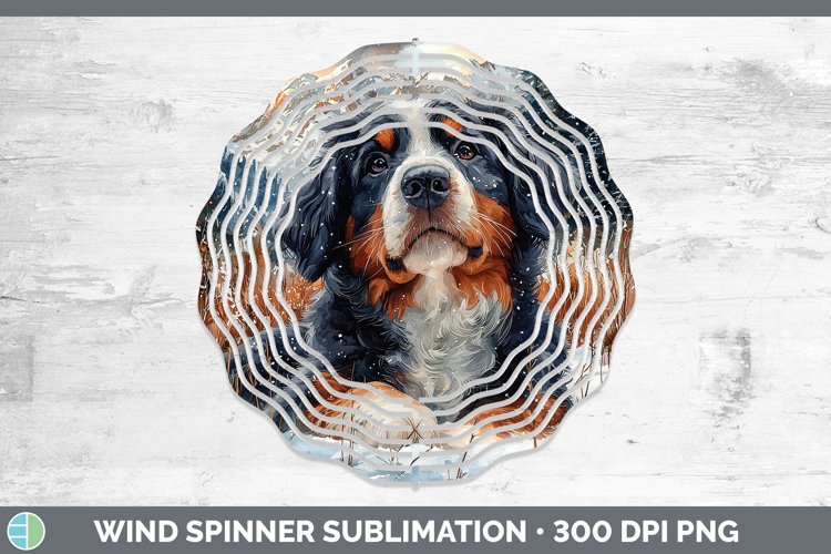 Winter Dogs Bernedoodle Dog Wind Spinner Sublimation Spinner