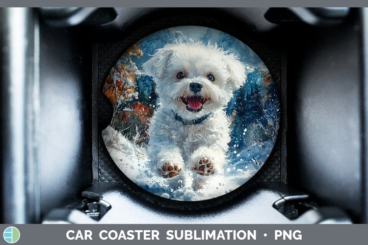 GorgeousWinter Dogs Car Coaster design.