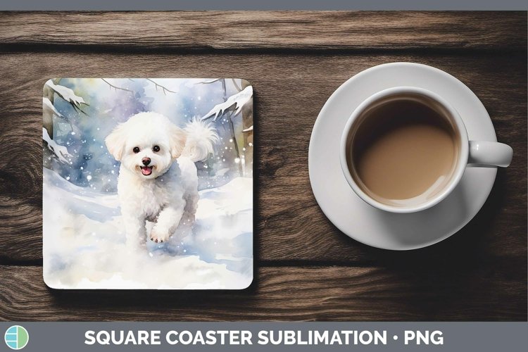 GorgeousWinter Dogs Square Coaster design.