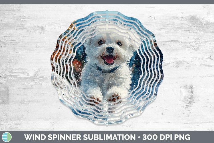 GorgeousWinter Dogs Wind Spinner design.