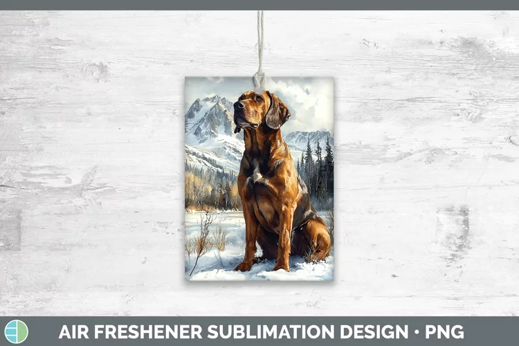 Winter Dogs Bloodhound Air Freshener Sublimation Car Freshen