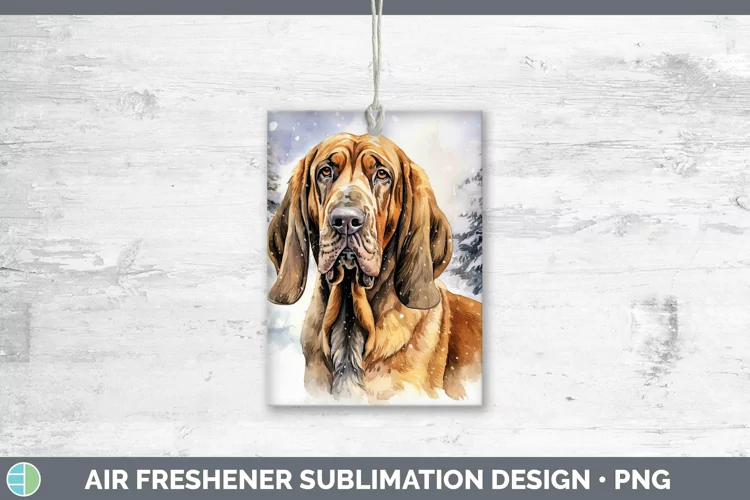 Winter Dogs Bloodhound Air Freshener Sublimation Car Freshen