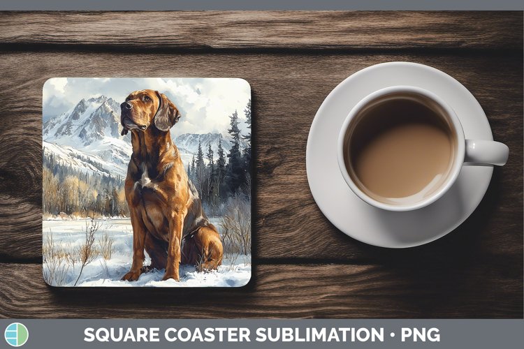 GorgeousWinter Dogs Square Coaster design.