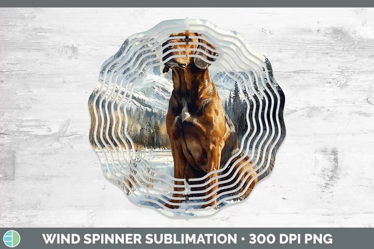 Winter Dogs Bloodhound Wind Spinner Sublimation Spinner Desi