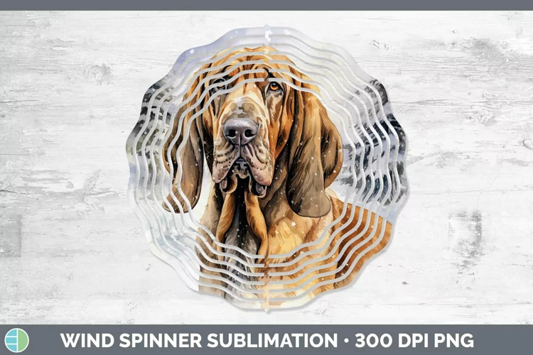 Winter Dogs Bloodhound Wind Spinner Sublimation Spinner Desi