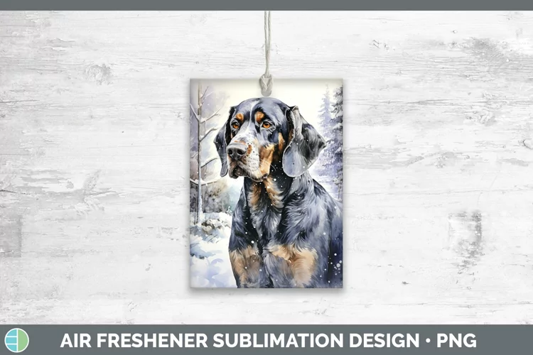 Winter Dogs Bluetick Coonhound Air Freshener Sublimation Car
