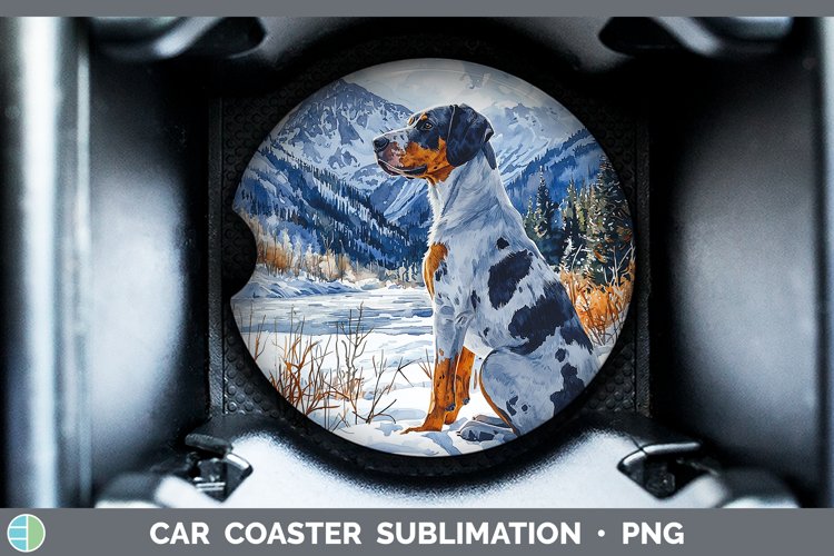 GorgeousWinter Dogs Car Coaster design.