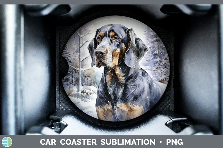 GorgeousWinter Dogs Car Coaster design.