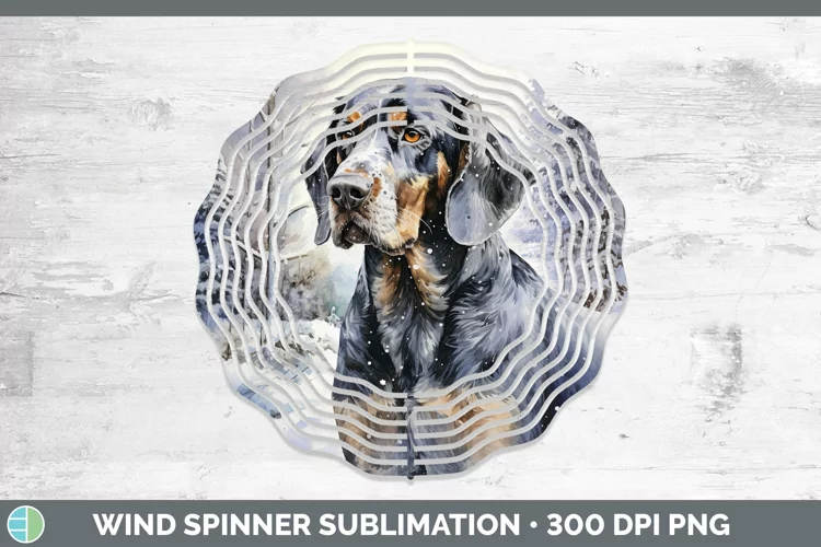 Winter Dogs Bluetick Coonhound Wind Spinner Sublimation Spin