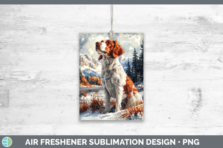 Winter Dogs Brittany Dog Air Freshener Sublimation Car Fresh