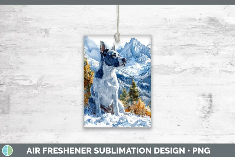 Winter Dogs Bull Terrier Dog Air Freshener Sublimation Car F