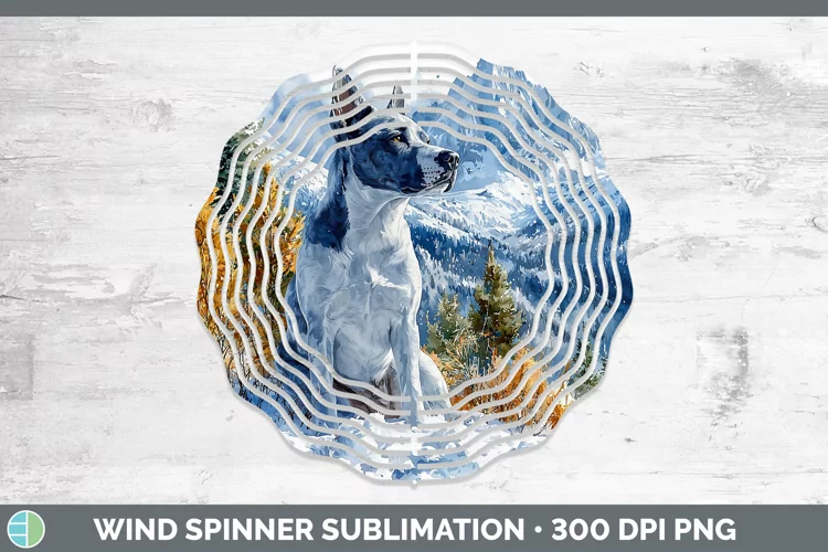 Winter Dogs Bull Terrier Dog Wind Spinner Sublimation Spinne