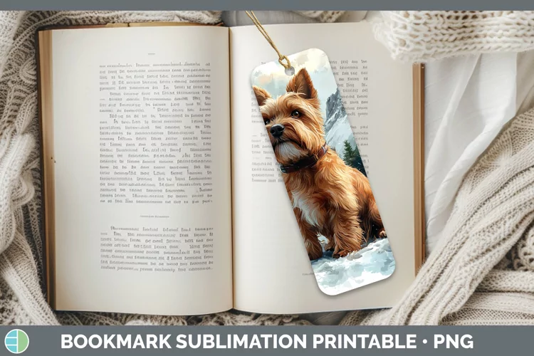 Winter Dogs Cairn Terrier Bookmark Sublimation Printable Des