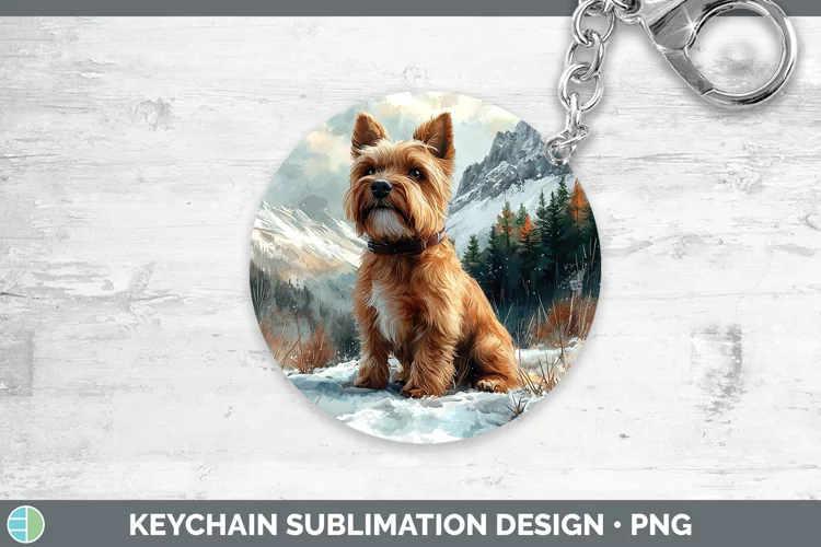 Winter Dogs Cairn Terrier Keychain Sublimation Keyring Desig