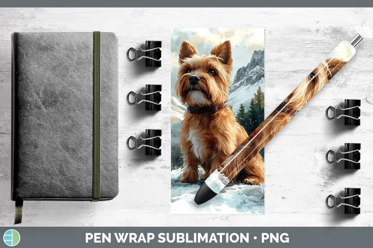 Winter Dogs Cairn Terrier Pen Wrap Sublimation Epoxy Pen Des