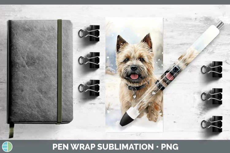 Winter Dogs Cairn Terrier Pen Wrap Sublimation Pen Designs