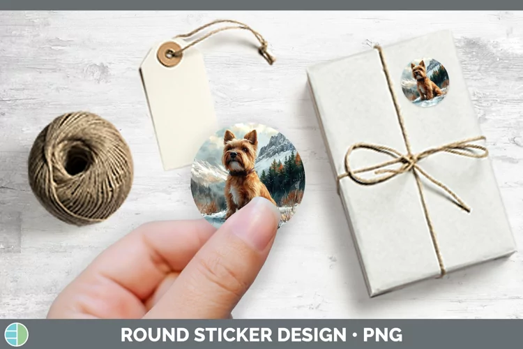 Winter Dogs Cairn Terrier Stickers | Round Labels Designs