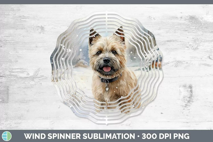 Winter Dogs Cairn Terrier Wind Spinner Sublimation Spinner D