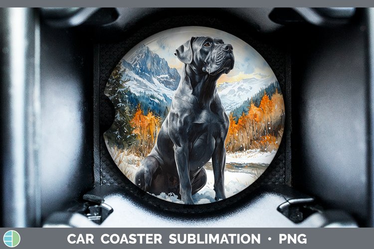 GorgeousWinter Dogs Car Coaster design.
